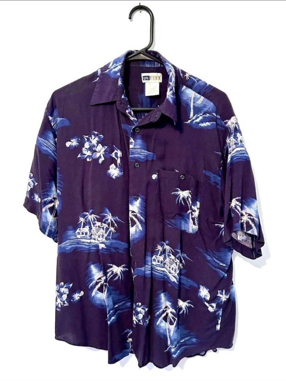 Navy Blue Hawaiian Shirt Size M-L
